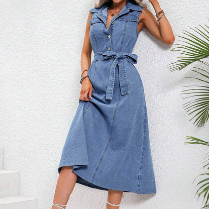 Women's Clothing Retro Waist-controlled Slimming Denim Dress - Emprize360