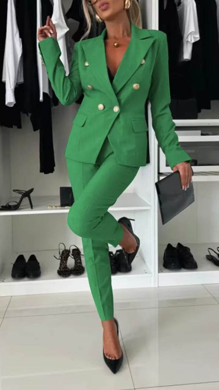 European & American Style Women's Casual Suit – Solid Color - Emprize360