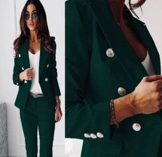 European & American Style Women's Casual Suit – Solid Color - Emprize360