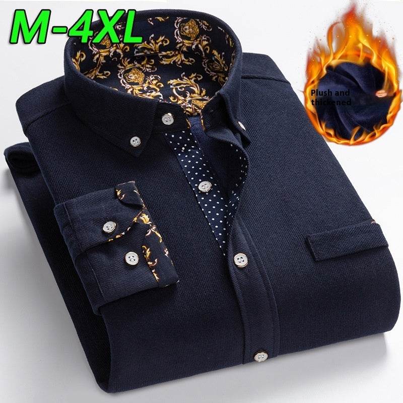 Men's Winter Corduroy Fleece Shirt – Warm and Comfortable - Emprize360