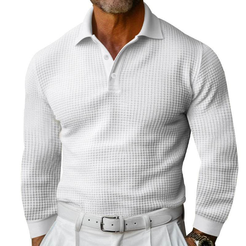 Long Sleeve Lapel Button Casual T-Shirt – Relaxed Vacation Style - Emprize360