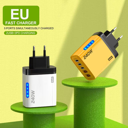 Universal 240W USB-C PD Multi-Port Charger – High-Speed Fast Charging Block