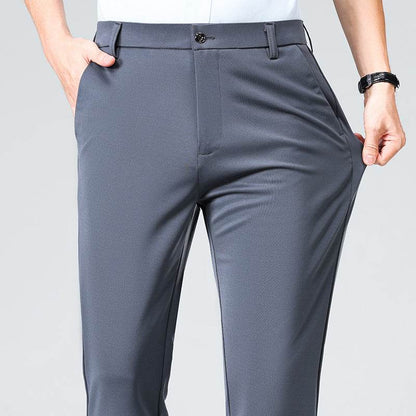 Men's High-Waist Four-Sided Elastic Ice Silk Trousers – Breathable and Comfortable - Emprize360