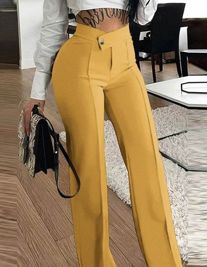 Slim Straight-leg Pants With Buckle Fashion - Emprize360