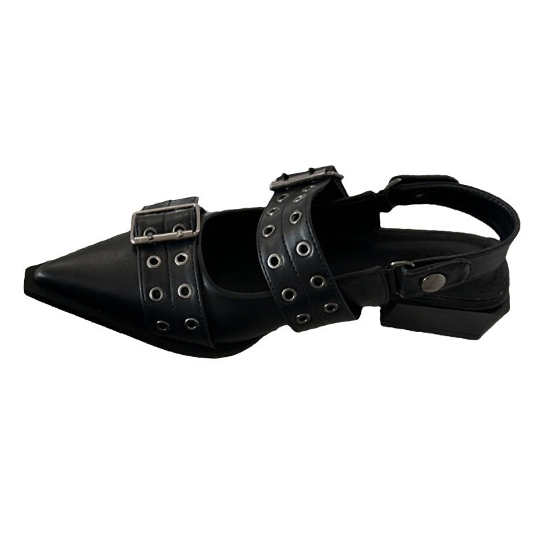 Women’s Buckle Slingback Flat French Classic Style Pointed