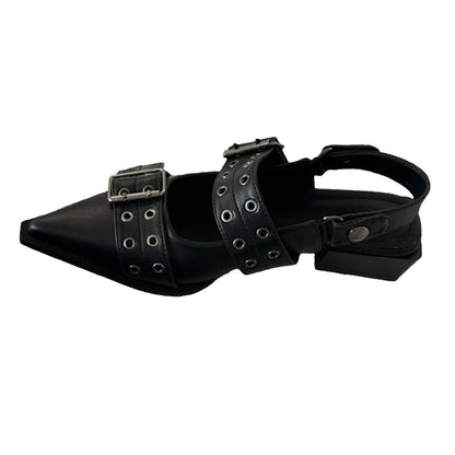 Women’s Buckle Slingback Flat French Classic Style Pointed