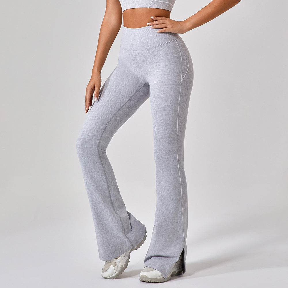 High Waist Nude Feel Hip Lifting Yoga Bell-Bottom Pants for Women – Workout & Tummy Control - Emprize360